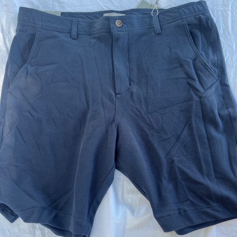 NEW Hickey Freeman Men's Cotton Shorts Classic Fit Size 38 Navy Blue